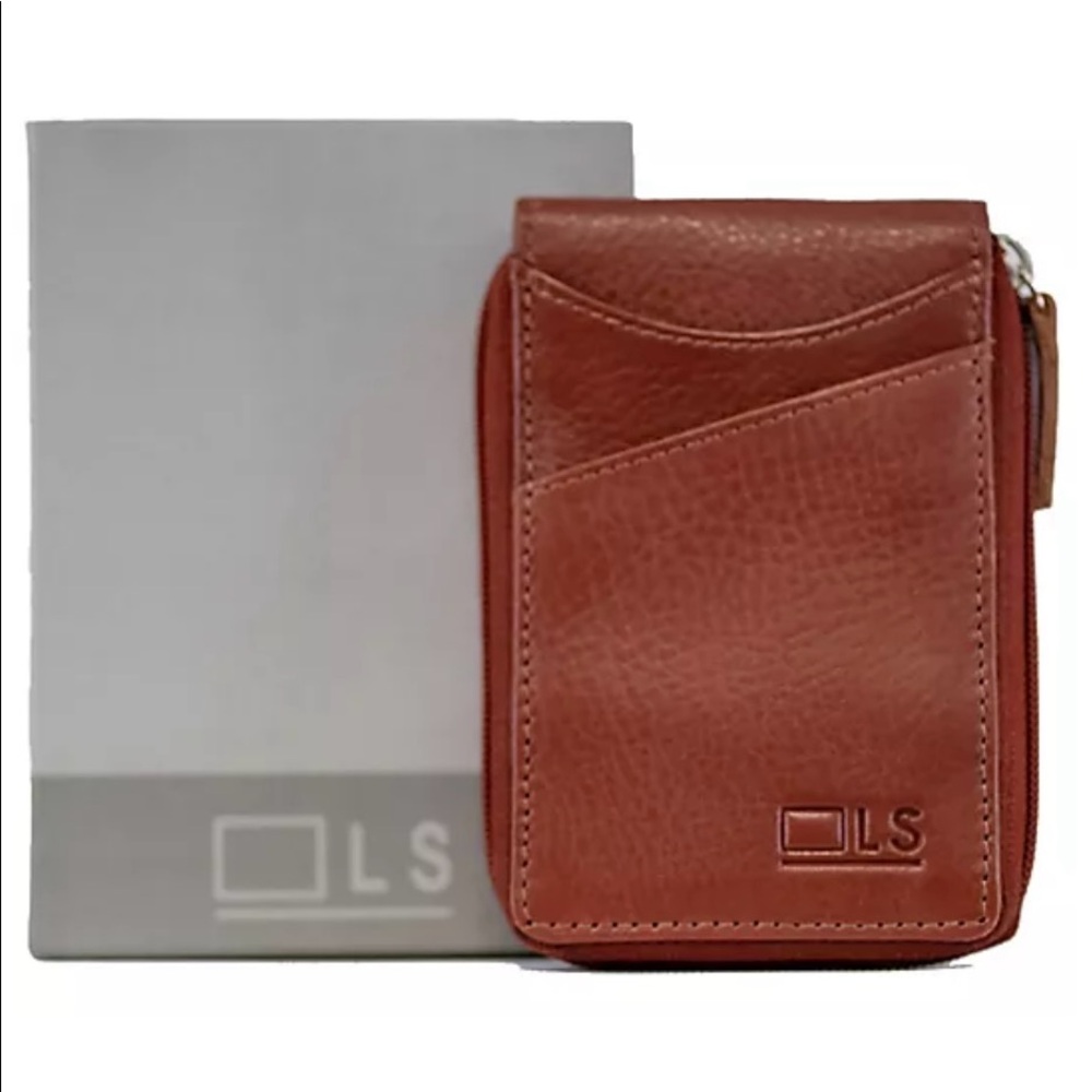 Liz Soto Genuine Leather Slim Zippered Wallet with RFID Protection